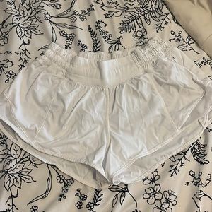 white hotty hot lululemon shorts 2.5